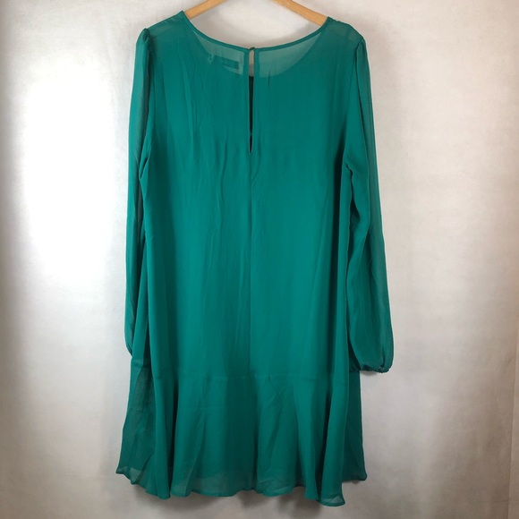 Justfab green dress XXL long sleeve very cute - Picture 9 of 11